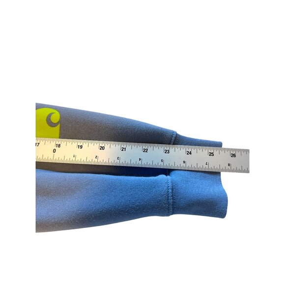 Carhartt K288 Hoodie Medium Loose Fit Blue Neon Logo Sleeve TS02880M Workwear - Picture 9 of 9